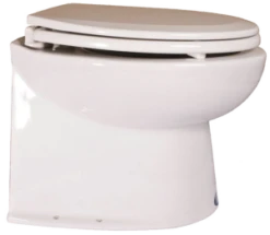 Jabsco Elektrische Yachttoilette Deluxe Flush 17" 12 Volt Seewasserspülung Gerade Rückwand