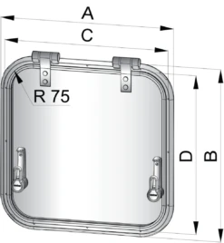 Vetus Marine Decksluke Fluchtluke Planus PLA45L -PLAST Boote Geschaft pla45l01